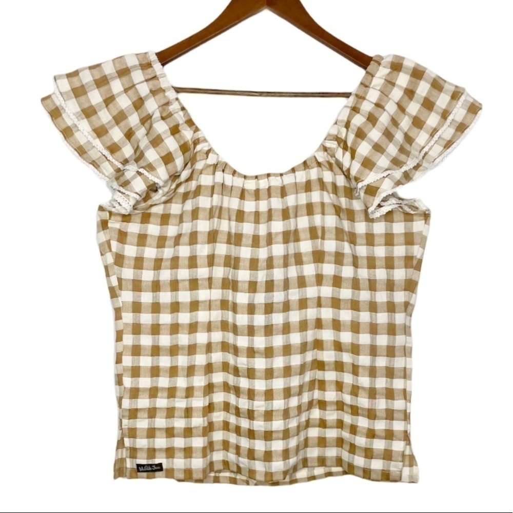 𝅺Matilda Jane Annabelle‎ Plaid Off-Shoulder Blouse - Picture 3 of 10